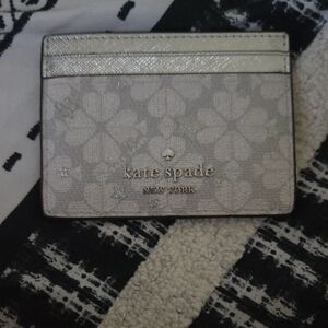 kate spade metallic floral heart & star card holder
